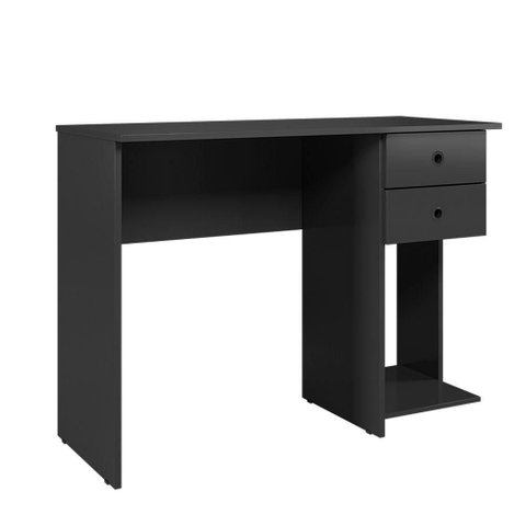Mesa Escrivaninha Retangular Qmovi 2 Gavetas MDF 100cm Preto