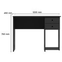 Ver imagem 4 de Mesa Escrivaninha Retangular Qmovi 2 Gavetas MDF 100cm Preto