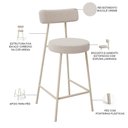 Ver imagem 4 de Kit 06 Banquetas Baixa Cozinha Sala Jantar Bancada Milão Arena L02 Bouclê Creme - lyam decor