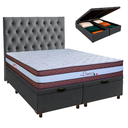 Ver imagem 1 de Kit Cama Box Bau + Cabeceira + Colchão Queen Molas Ensacadas - Legaccy - Paropas