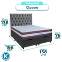 Ver imagem 3 de Kit Cama Box Bau + Cabeceira + Colchão Queen Molas Ensacadas - Legaccy - Paropas