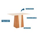 Ver imagem 4 de Conjunto: Mesa Sala Jantar Orus C/ Tampo Madeirado 120x80cm e 4 Cadeiras Vita Nature/off White -