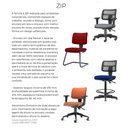 Ver imagem 2 de Longarina Zip Tela com Bracos 4 Lugares Assento Courino Preto Base Metalica - 54451