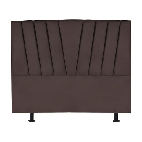Cabeceira Estofada Cama Box King 195 Cm Malu Veludo:marrom