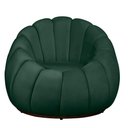 Ver imagem 7 de Kit 02 Poltrona Decorativa Concha Base Arco Giratória Veludo Cor Verde