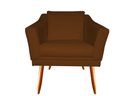 Ver imagem 2 de Poltrona Decorativa Agatha Couro Marrom Pés Madeira Ms Decor