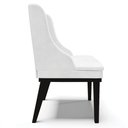 Ver mais imagens de Kit 2 Cadeiras Decorativas Sala de Jantar Base Fixa de Madeira Firenze PU Branco Brilho/Preto G19 -