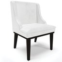 Ver imagem 6 de Kit 2 Cadeiras Decorativas Sala de Jantar Base Fixa de Madeira Firenze PU Branco Brilho/Preto G19 -