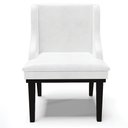 Ver imagem 7 de Kit 2 Cadeiras Decorativas Sala de Jantar Base Fixa de Madeira Firenze PU Branco Brilho/Preto G19 -