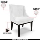 Ver imagem 4 de Kit 2 Cadeiras Decorativas Sala de Jantar Base Fixa de Madeira Firenze PU Branco Brilho/Preto G19 -