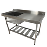 Pia Aço Inox Industrial 120x60x90 Cm Cuba Esquerda Nortinox - 1