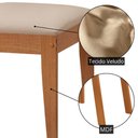 Ver imagem 4 de Mesa de Jantar Carolina 180cm Tampo MDF Vidro Canto Copo com 6 Cadeiras Copper