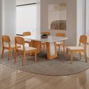 Ver imagem 2 de Mesa de Jantar Carolina 180cm Tampo MDF Vidro Canto Copo com 6 Cadeiras Copper