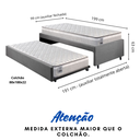 Ver imagem 2 de Bicama Box Solteiro Suede Cinza 88x188 com Dois Colchões Hanover Molas Ensacadas Inducol