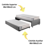 Bicama Box Solteiro Suede Cinza 88x188 com Dois Colchões Hanover Molas Ensacadas Inducol - 7