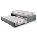 Ver imagem 1 de Bicama Box Solteiro Suede Cinza 88x188 com Dois Colchões Hanover Molas Ensacadas Inducol