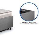 Ver mais imagens de Bicama Box Solteiro Suede Cinza 88x188 com Dois Colchões Hanover Molas Ensacadas Inducol