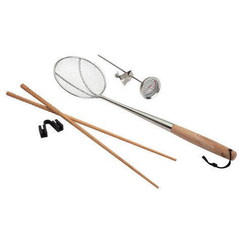 Cuisinart Kit de Ferramentas Wok Fry 4 Peças (inox e Madeira)