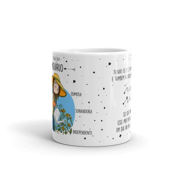 Caneca de Porcelana Ela é de Aquário - 3