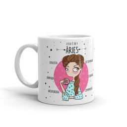 Caneca de Porcelana Ela é de Aries - 2
