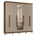 Ver imagem 3 de Guarda-Roupa Casal com Pés 8 Portas Batentes com Espelho Venus Madesa