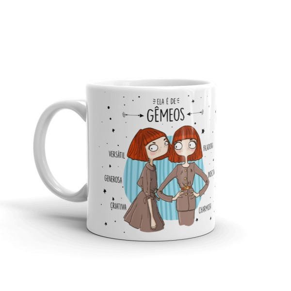 Caneca de Porcelana Ela é de Gemeos - 2