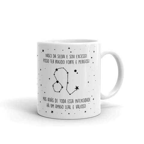Caneca de Porcelana Ela É de Leão
