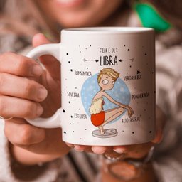 Caneca de Porcelana Ela é de Libra - 7
