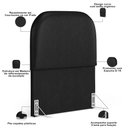Ver mais imagens de Cabeceira Cama Box 100cm Lanna com Puff Recamier Doha W01 Couríssimo Preto - Lyam Decor