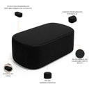 Ver imagem 6 de Cabeceira Cama Box 100cm Lanna com Puff Recamier Doha W01 Couríssimo Preto - Lyam Decor