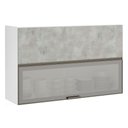 Ver imagem 1 de Armário Basculante Misto Perola 120cm 1 Porta Fechada 1 Porta com Vidro Reflecta Prata Luciane