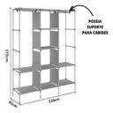 Ver imagem 4 de Guarda Roupa Cabideiro Portatil Prateleiras Dobravel Armario Arara Grande Organizador Azul