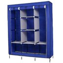 Ver imagem 2 de Guarda Roupa Cabideiro Portatil Prateleiras Dobravel Armario Arara Grande Organizador Azul