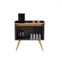 Ver imagem 3 de Aparador Buffet 2 Portas Preto Mel Gold Primus Preto/mel
