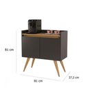 Ver imagem 2 de Aparador Buffet 2 Portas Preto Mel Gold Primus Preto/mel
