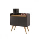 Ver imagem 1 de Aparador Buffet 2 Portas Preto Mel Gold Primus Preto/mel