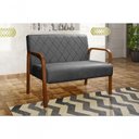 Ver imagem 3 de Sofá Namoradeira Lara 2 Lugares Fixo 108cm Cinza Veludo Bella Decor
