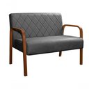 Ver imagem 1 de Sofá Namoradeira Lara 2 Lugares Fixo 108cm Cinza Veludo Bella Decor