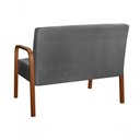 Ver imagem 2 de Sofá Namoradeira Lara 2 Lugares Fixo 108cm Cinza Veludo Bella Decor