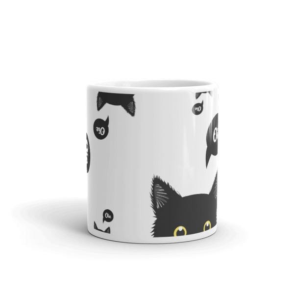 Caneca de Porcelana Gato Preto Oie