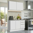 Ver imagem 1 de Armário de Cozinha Compacta 120 x 60 cm Branco/Branco Veludo Lux Madesa 02