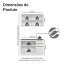 Ver imagem 4 de Armário de Cozinha Compacta 120 x 60 cm Branco/Branco Veludo Lux Madesa 02
