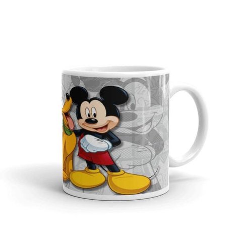 Caneca de Porcelana Mickey Minie e Pluto