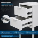Ver imagem 5 de Mesa Cabeceira 25cm Branca 2 Gavetas MDF Metalon Design Moderno