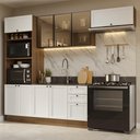 Ver imagem 1 de Cozinha Completa Vik 9 Portas 3 Gavetas MDP 270cm Rustic e Branco