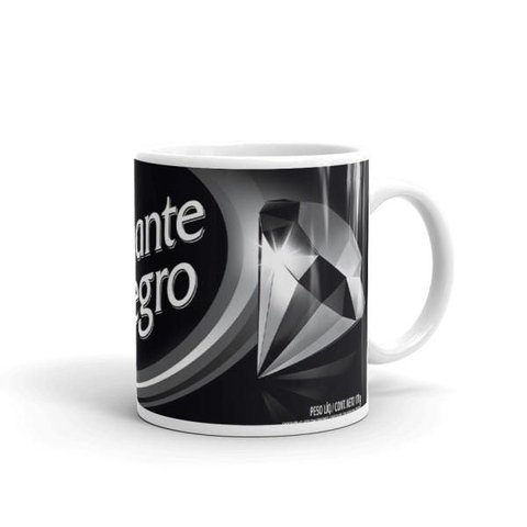 Caneca de Porcelana Diamente Negro