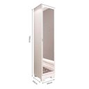 Ver imagem 3 de Sapateira Espelho 184x44x40cm Porta 6 Prateleiras Mdf Branco
