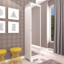 Ver imagem 2 de Sapateira Espelho 184x44x40cm Porta 6 Prateleiras Mdf Branco