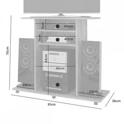 Rack para Tv até 32 Polegadas Cipó 2 Prateleiras Cinamomo/off - Jcm Móveis - 3