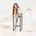 Ver imagem 4 de Kit 6 Banqueta Quadrada Preta para Balcão Ilha Cozinha Gourmet Bancada Piscina Bares Àrea de Lazer